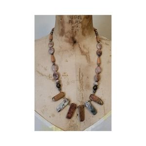 NECKLACE: Stunning one-of-a-kind Sedona Agate Spikes embellished with gemstones